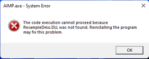 Ошибка файла ResampleDMO.dll на Windows 10/11 Ошибка файла ResampleDMO.dll на Windows 10/11