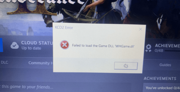 Фиксим ошибку с файлом WHGame.dll в Kingdom Come Deliverance 2 Фиксим ошибку с файлом WHGame.dll в Kingdom Come Deliverance 2