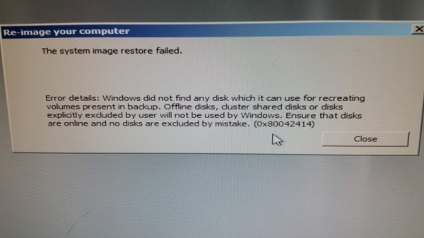 Как исправить ошибку 0x80042414 при восстановлении образа Windows Как исправить ошибку 0x80042414 при восстановлении образа Windows