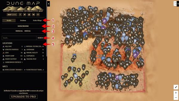 Интерактивная карта Dune: Awaking — ключевые места и локации в игре
Интерактивная карта Dune: Awaking — ключевые места и локации в игре